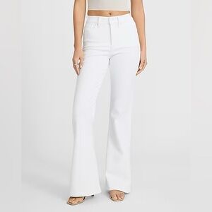 Women's High-Rise White Flare Jeans